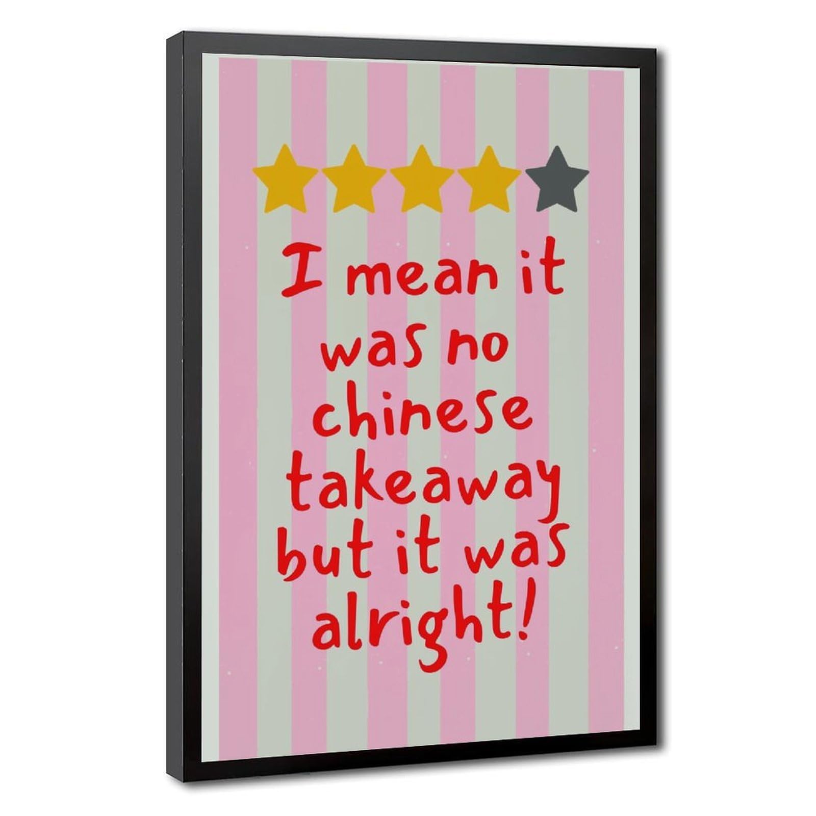 AYINUER Pink And Green Vertical Stripes Pattern Canvas Poster for Living Room Decor Gift