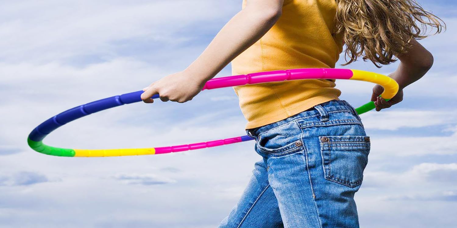 Kids Exercise Hoop Detachable & Size Adjustable Hoop Professional Ring for Kids Party Games