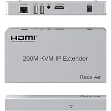200M HDMI KVM IP Extender over  RJ45 cat5e/6 1080P HDMI USB KVM Ethernet Extender one to Many by Gigabit Switch for PC DVR Loptop Support Mouse Keyboard RX