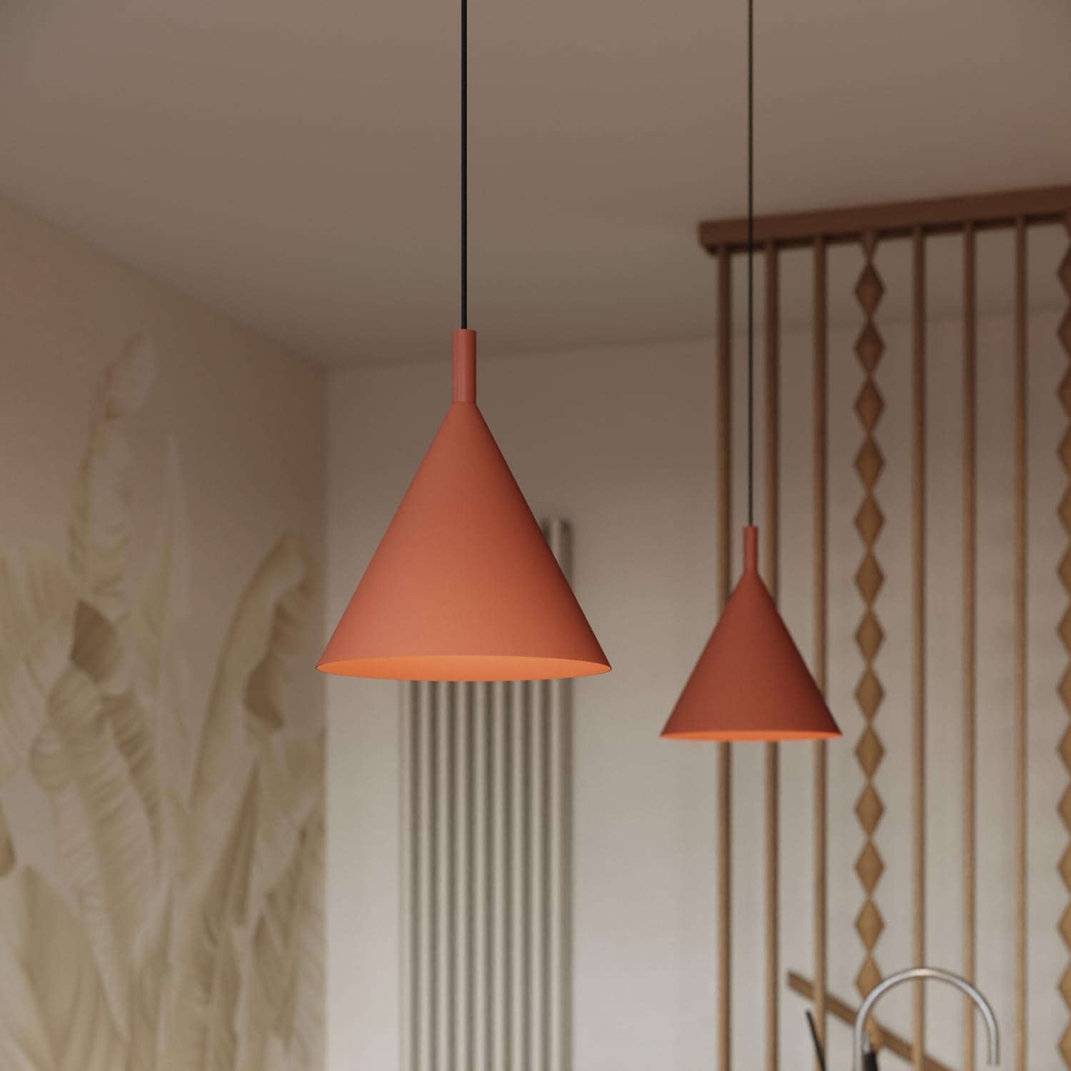 SOLLUX lighting Pendelleuchte LED Hängelampe Nox 25 cm roter Ocker