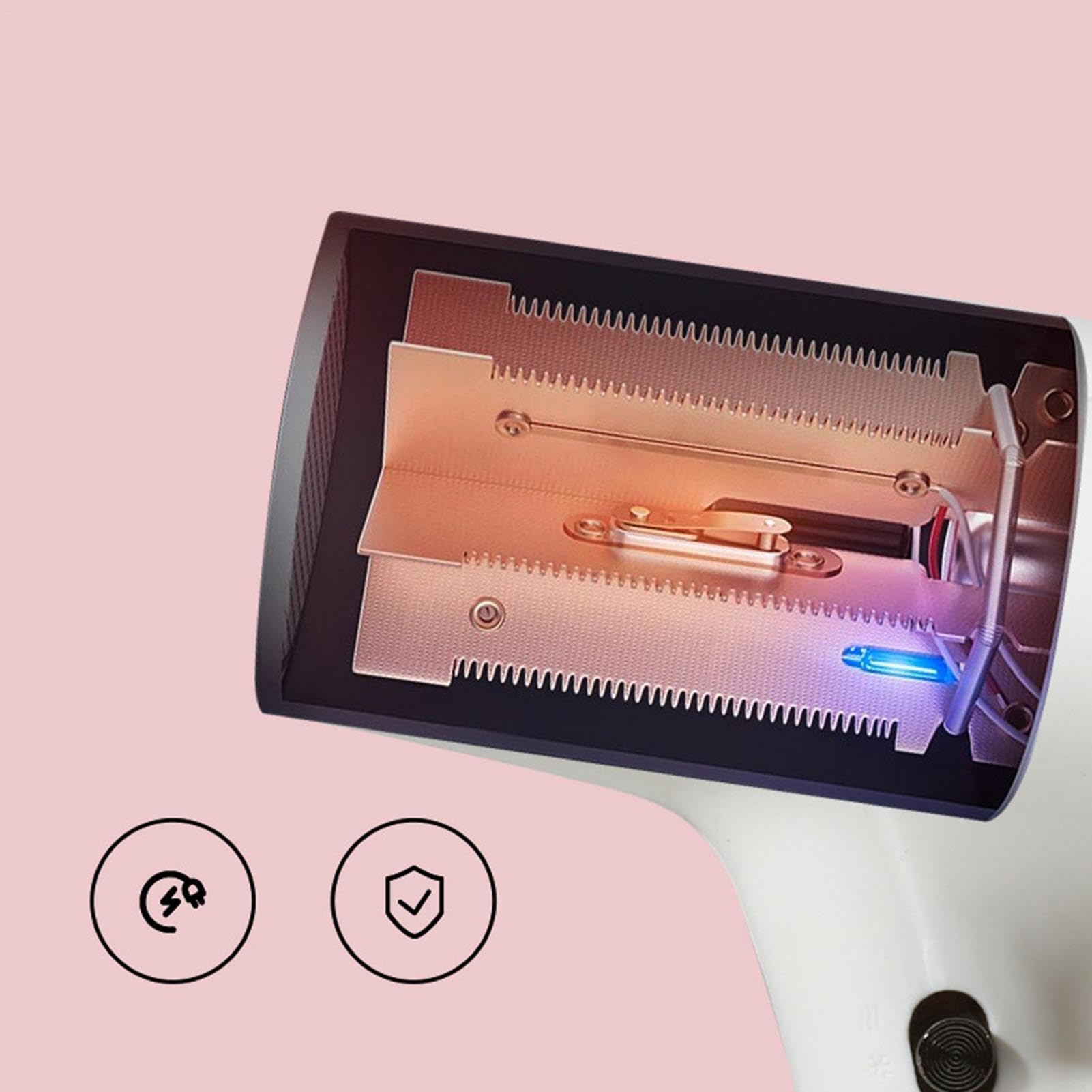 Fon Cordless, Asciugacapelli Senza Filo Ricaricabile, Asciugacapelli Senza Filo 500W Con Ricarica A Presa - A 2 Velocità Basso Rumore Con Batteria Ricaricabile | Per Uomini Donne Casa Dormitorio