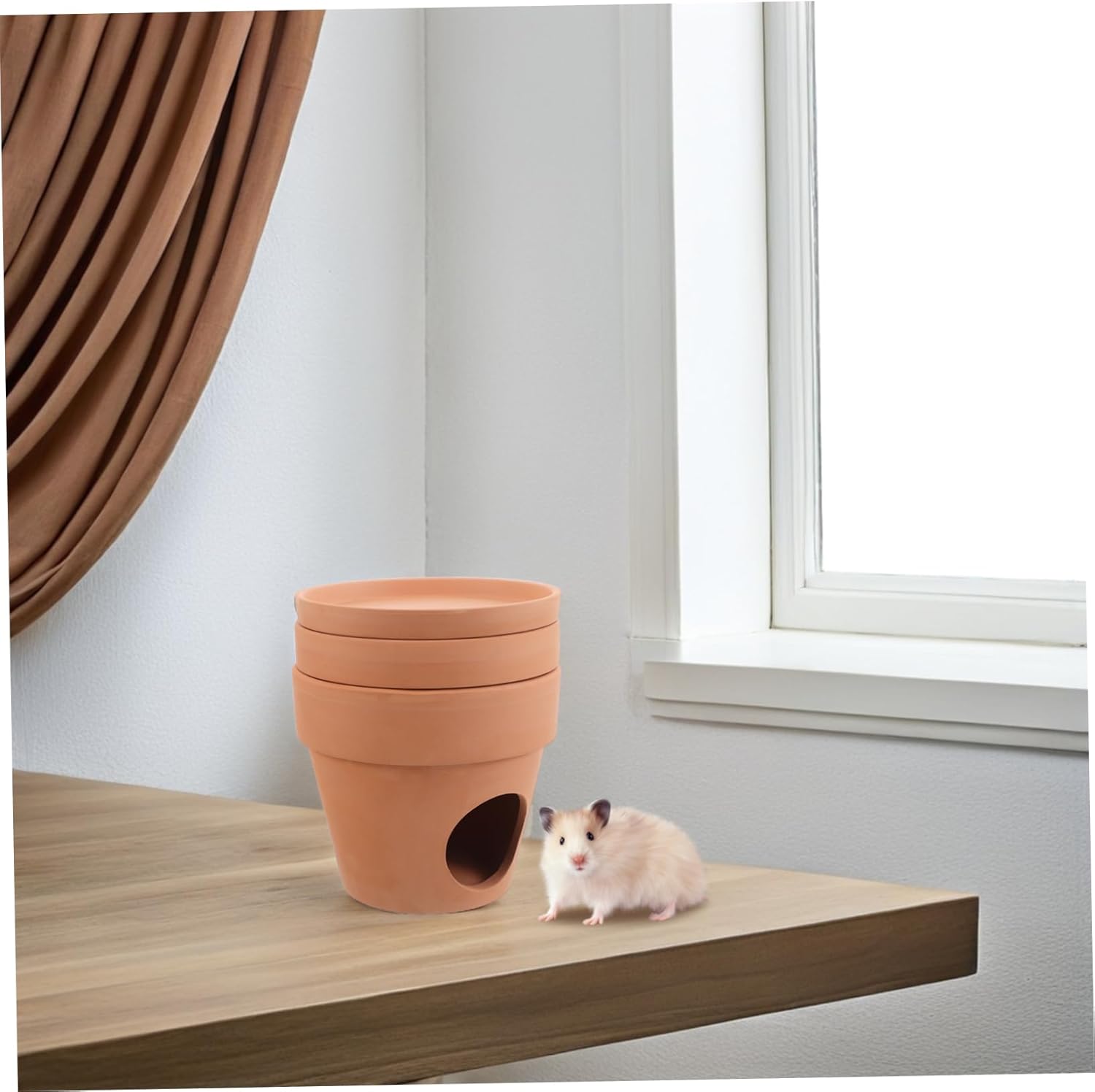 Ceramic Pet House Habitat with Ice Pack Design for Summer Comfort Hideout for Hamsters Chinchillas and Small Animals