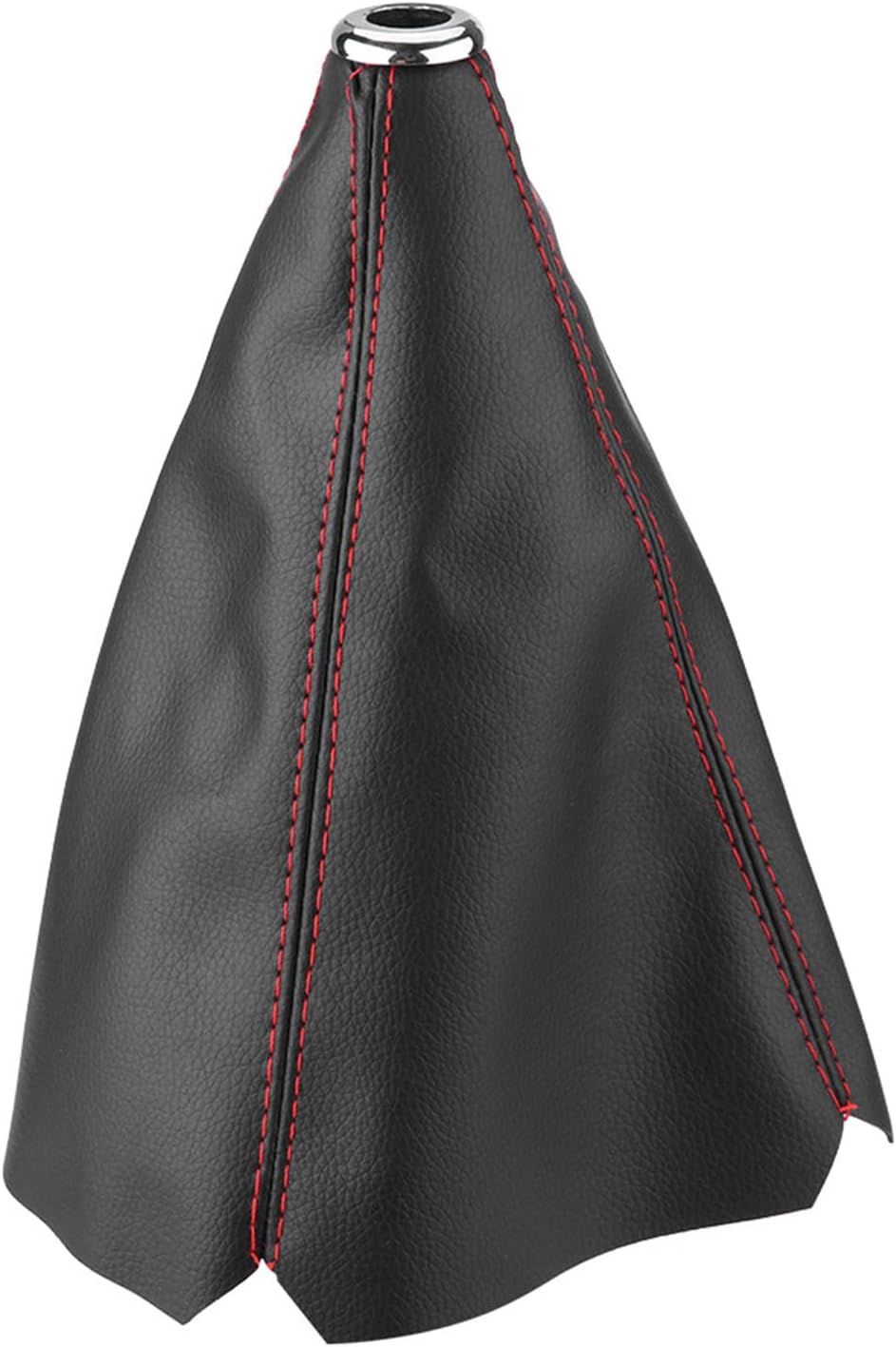 Kodriy Manual Shift Boot Cover, Universal Shift Boots and Knobs Sleeve, Black PU Shift Boot Gear Knob Sleeve, Red Line Gear Shift Knob Dust Cover for Cars Accessories, 26 x 23cm