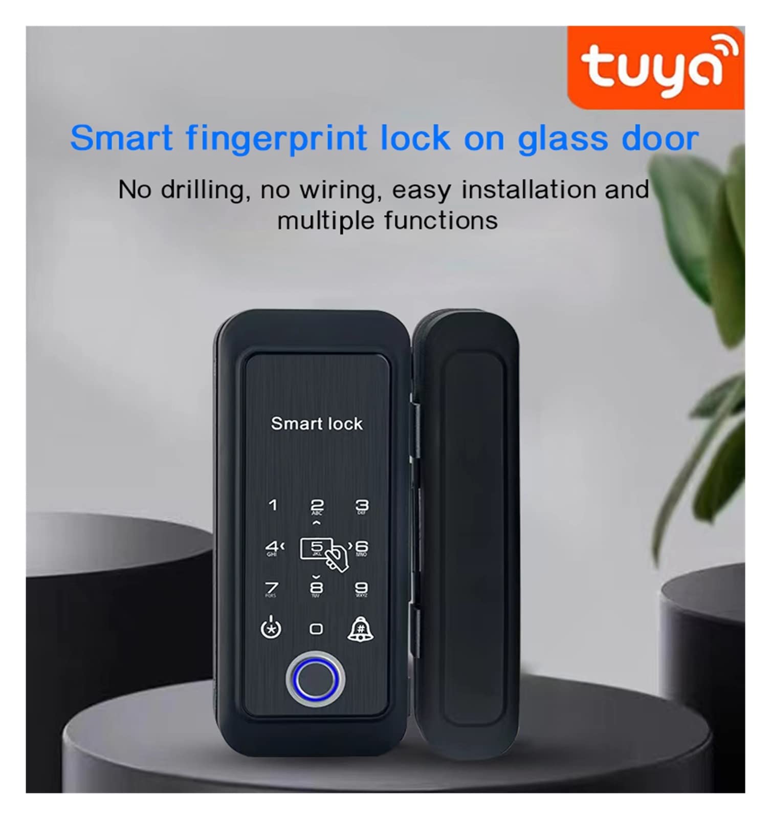 Kontrola aplikacji Tuya Blokada drzwi przesuwnych Inteligentna blokada z użyciem linii papilarnych Klawiatura z ekranem dotykowym Drzwi wejściowe Bluetooth 13,56 MHz RFID Elektroniczny zamek Zamki do