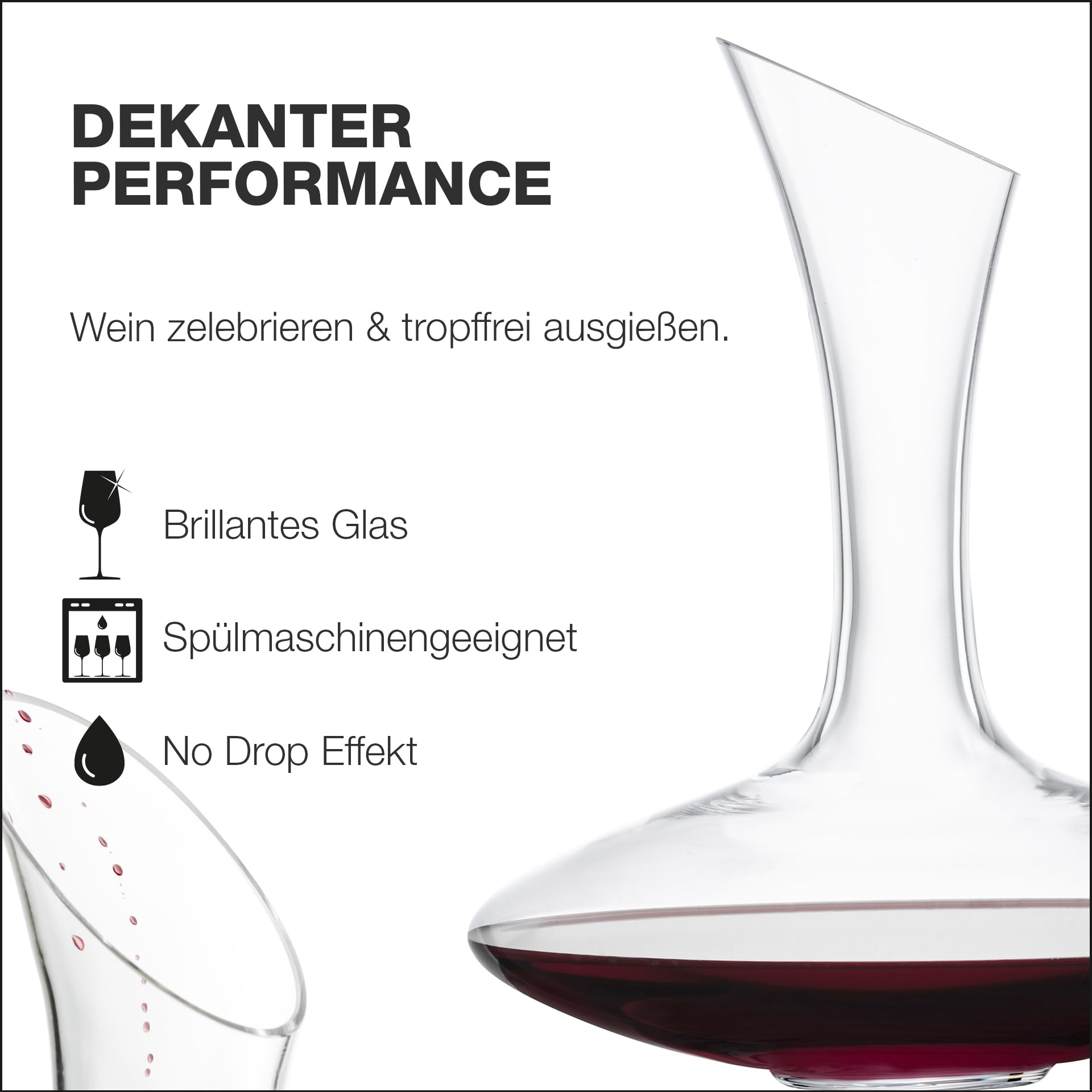 EISCH Wein Dekanter Performance 0,75l mit No Drop Effekt