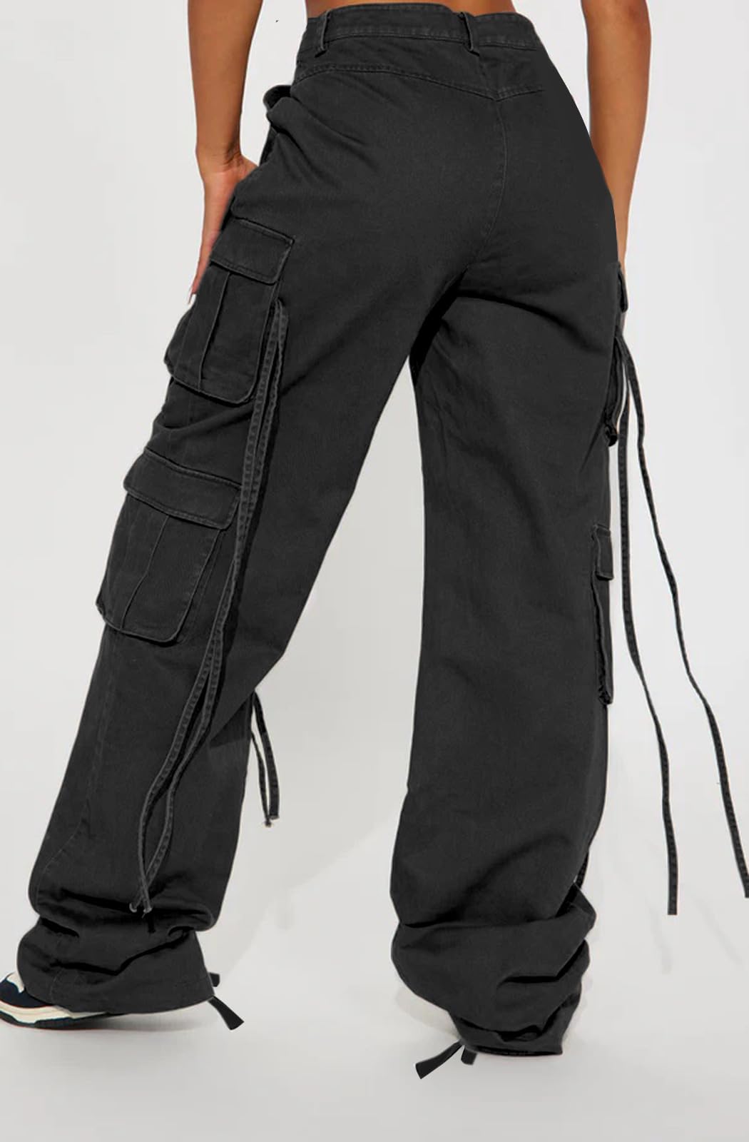 Pantalones cargo Y2K de cintura alta y pierna recta para mujer, ajuste relajado, con 6 bolsillos, ropa de calle, concierto, baile