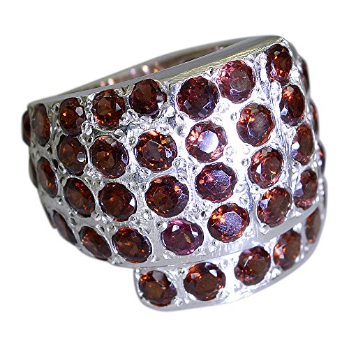 Bague de mariage grenat rond en argent sterling pour votre grand jour