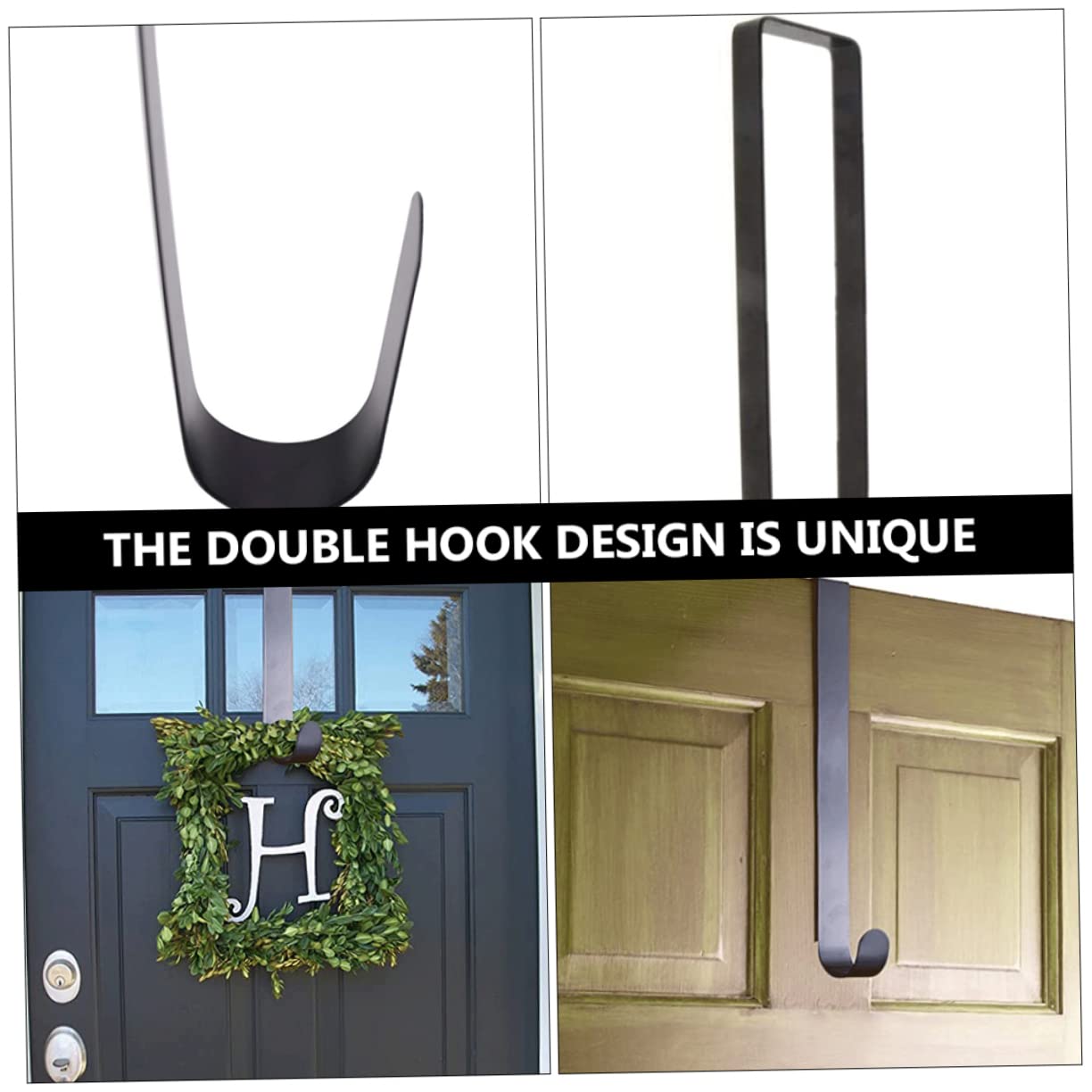 Abaodam Over The Door Double-Sided Wreath Hook Christmas Garland Hanger for Festive Decor and Lightweight Door Hanging Easy Install for Holiday and Everyday Use