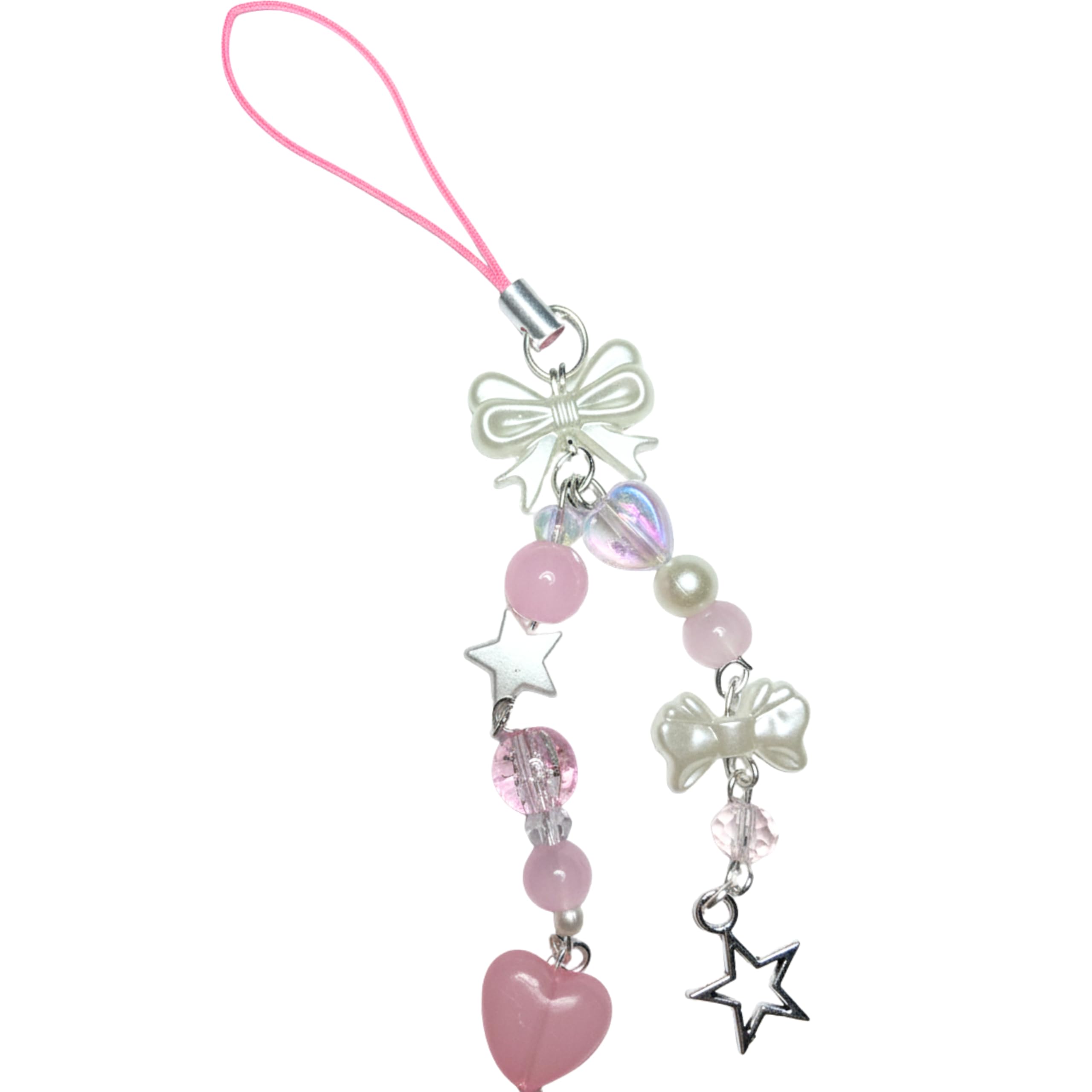 SNOWY SHOP Baby Pink Pastel Bow Star Phone Charm – Handmade Kawaii Hanging Strap & Bag Keychain | Cute Girly Aesthetic Accessory Gift for Girls & Women-image-8