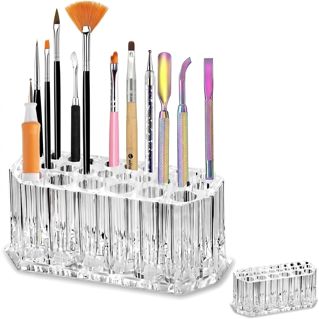 Nail Tech Supplies Organizer 1 Piece Clear Holder for 26 Tools