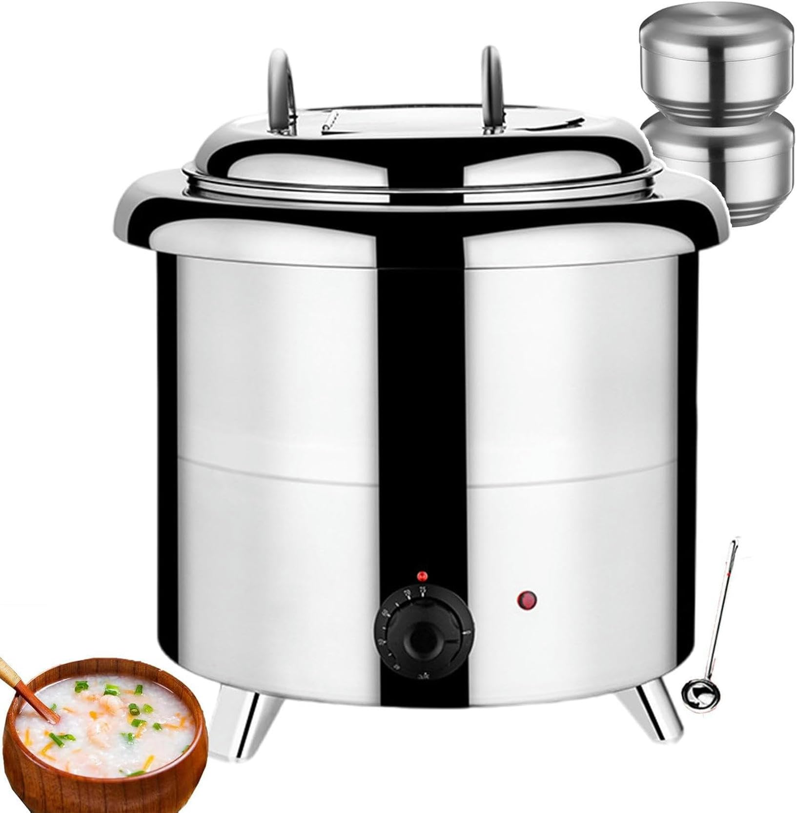 Scaldavivande Elettrico da Banco, per Buffet, 400 W | Scaldavivande con Controllo della Temperatura da 35 A 80 °C | Riscaldatore per Buffet per Mantenere Caldo Il Porridg,White