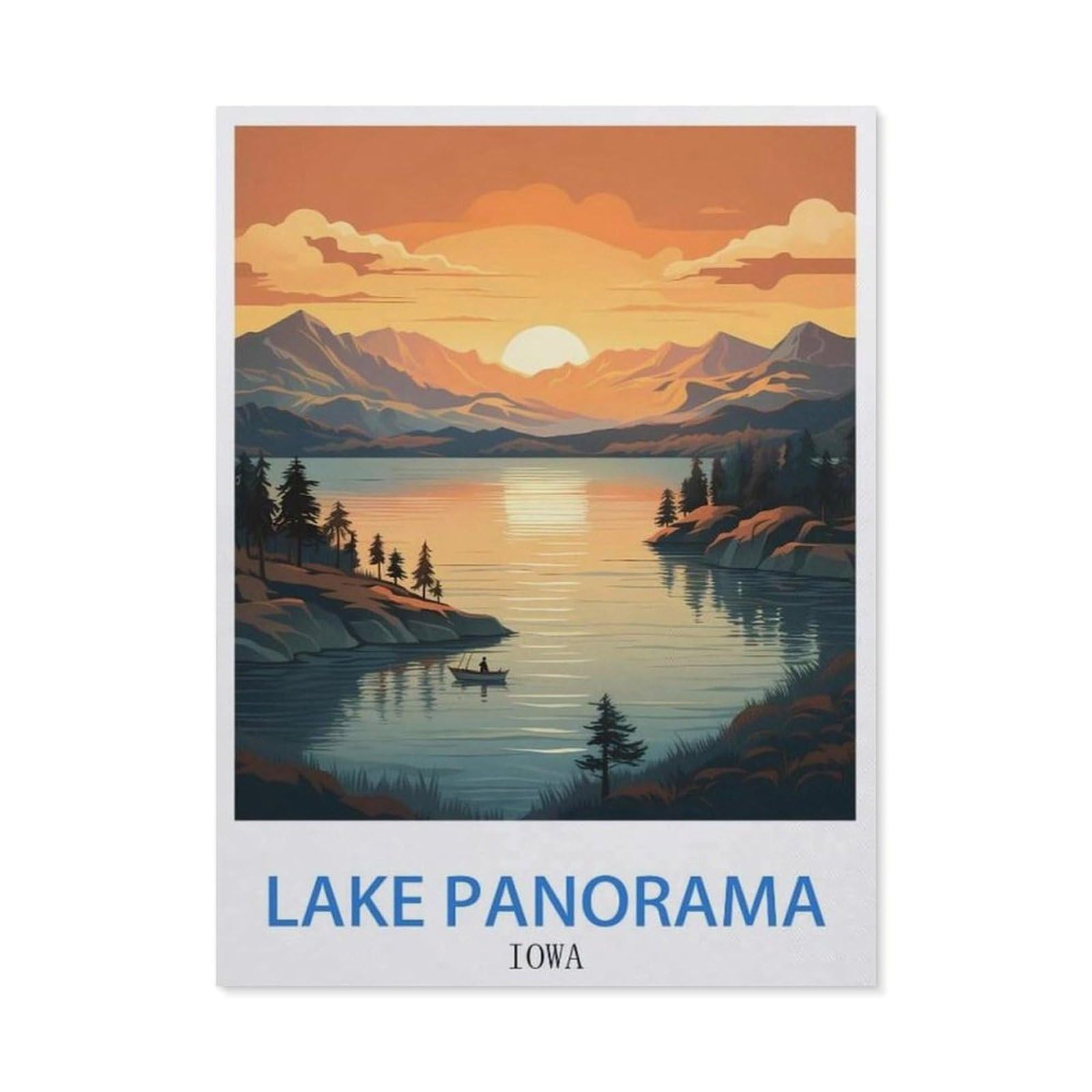 BEAYODKP 5D DIY Diamond Painting，Lake Panorama Iowa（40 x 50 cm）
