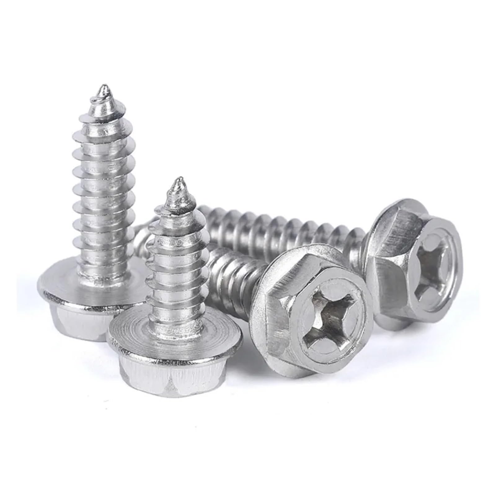 Viti Per Flange 20 PZ M3 M4 M5 M6 304 In Acciaio Inox Esagonale Esagono Croce Flangia Testa Bulloni Esagonali Cavità Autofilettanti Vite for Legno Bullone viti)(M5x50mm)