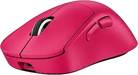 Mouse Gamer Sem Fio Logitech G PRO X SUPERLIGHT 2 DEX com Tecnologia LIGHTSPEED, Design Assimétrico para Destros, 5 Botões Programáveis, Sensor Hero 2 com DPI de 44K, Recarregável - Rosa Magenta