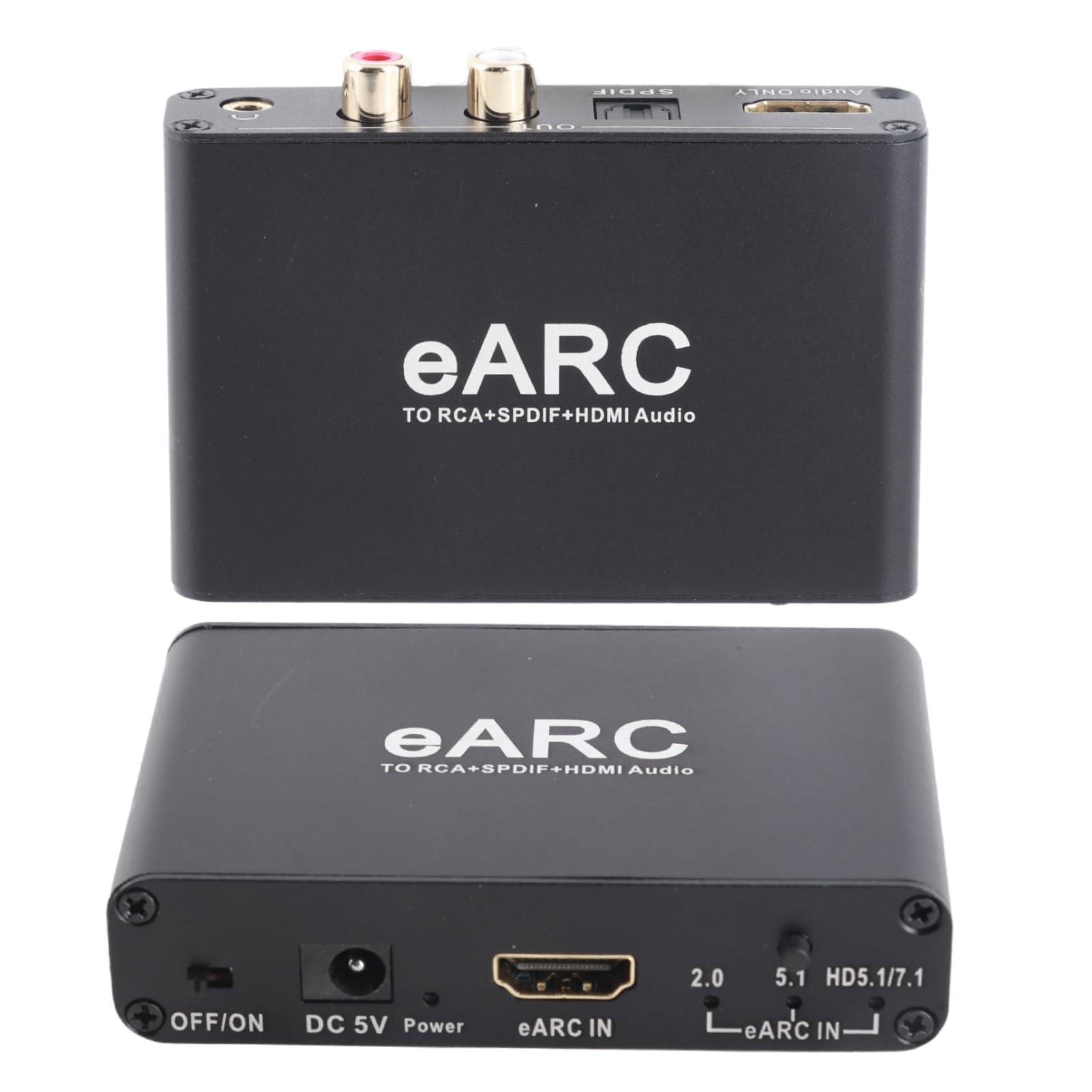 Estrattore Audio Ad EARC, Estrattore Audio ARC HDMI HD Interfaccia Multimediale Ottica Ottica da 3,5 Mm, Adattatore Multimediale HD per Amplificatore Altoparlante HDTV