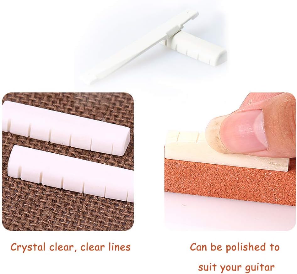 Guitar Bone Bridge Saddle Nut Bone Bridge Pins Made And String Winder Cutter and Bridge Pin Puller, Guitar Repair Tool Functional 3 in 1 : Musical Instruments
