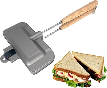 Breakfast Sandwich Maker, 4w1h sandwich maker, hot dog toaster,press bakeware nonstick frying pan pancake pan cooker with removable handle for breakfast pancakes, omelets, frittatas and toast C-1