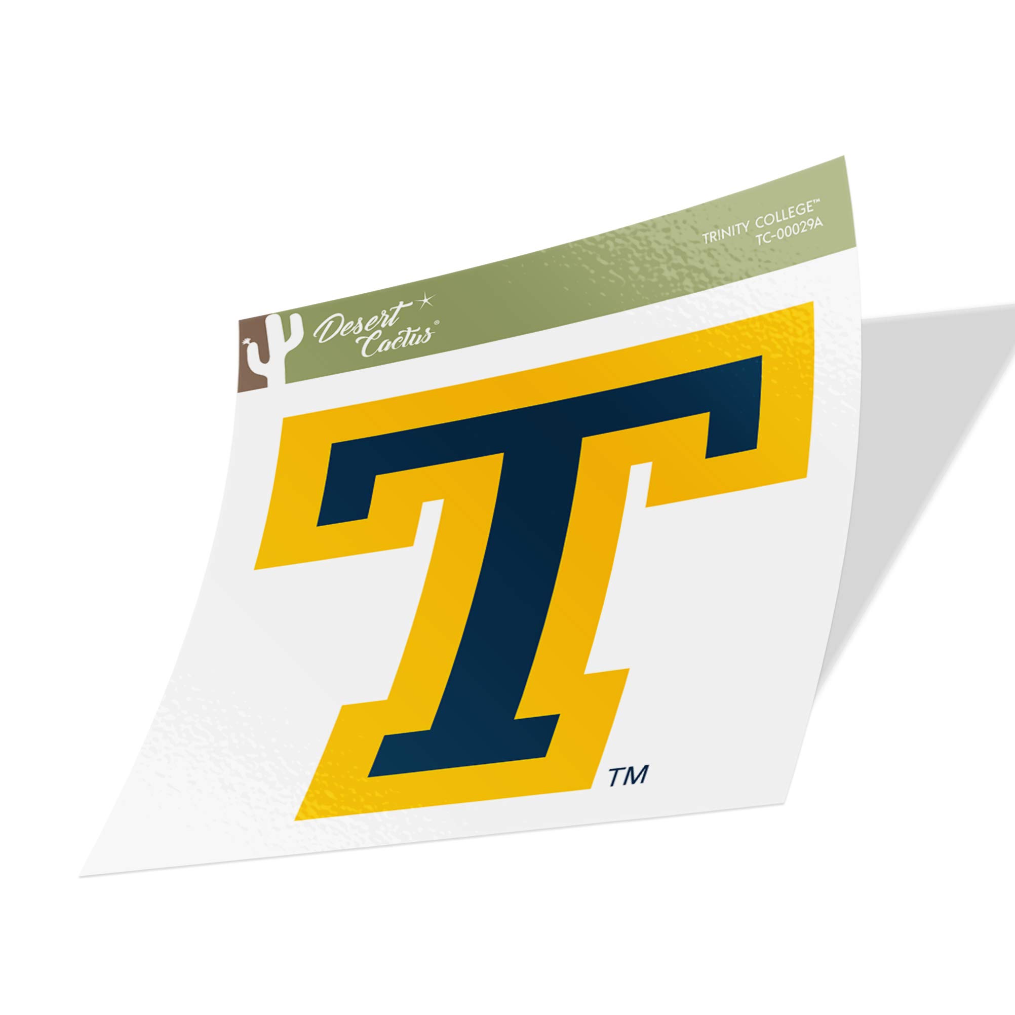 Desert Cactus Trinity College Sticker Bantams Vinyl Decal Laptop Water Bottle Car Scrapbook (IND 00029a)