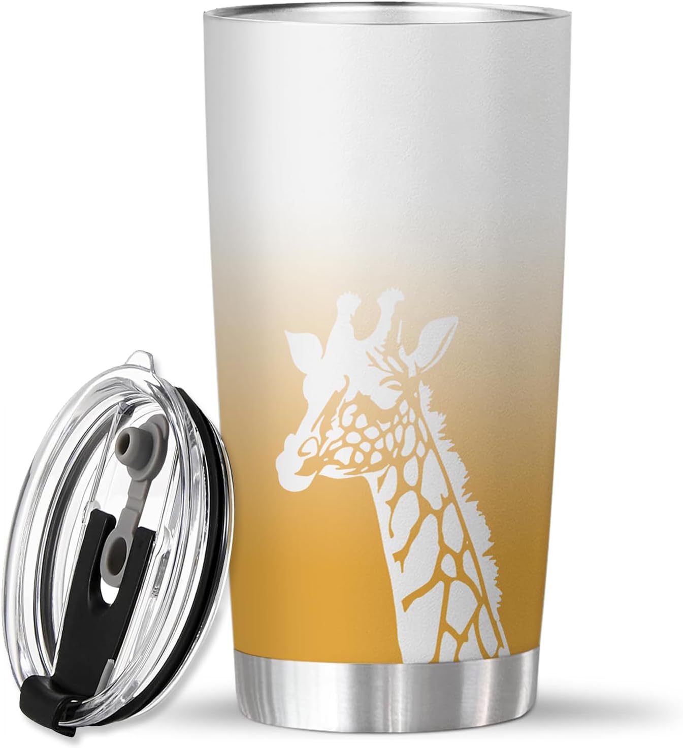 4LIEUBASMI Giraffe 20 oz Insulated Tumbler with Lid - Double Wall Vacuum Stainless Steel Travel Mug - Reusable Coffee Cup for Hot & Cold Drinks - Unique Gift for Giraffe Lovers