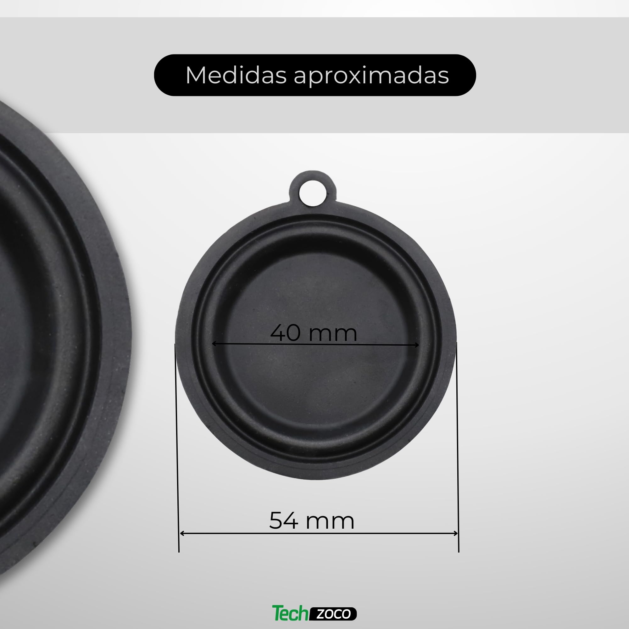 CHEFZOCO Membrana Calentador de Agua, Membrana Calentador de Gas, Código original: 398C0220, Diámetro 54 mm, 1 Agujero, Compatible con Cointra EB10, COB10, CPA 11 BUTANO