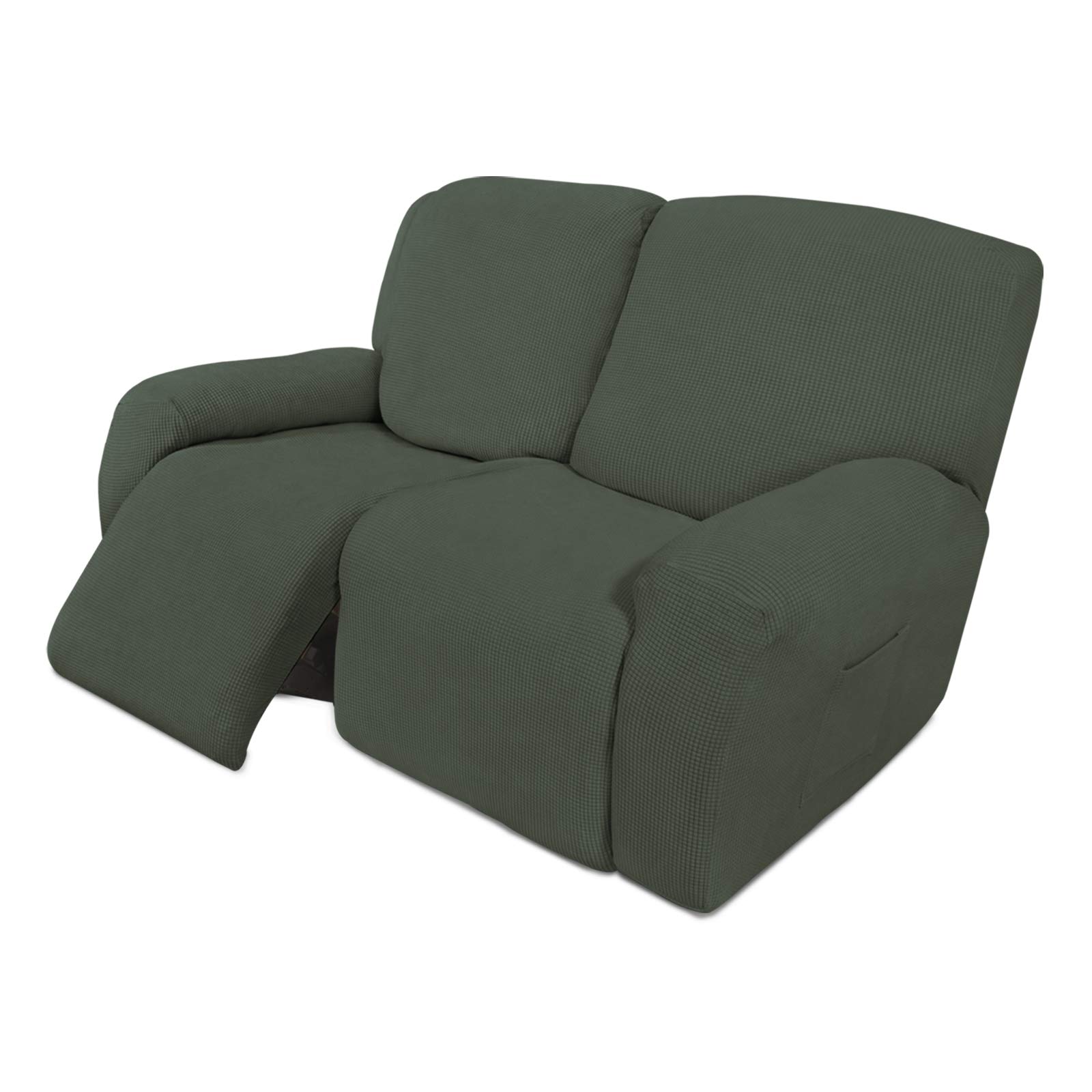Easy-Going 6 Pieces RV Recliner Loveseat Sofa Slipcover Olive Green
