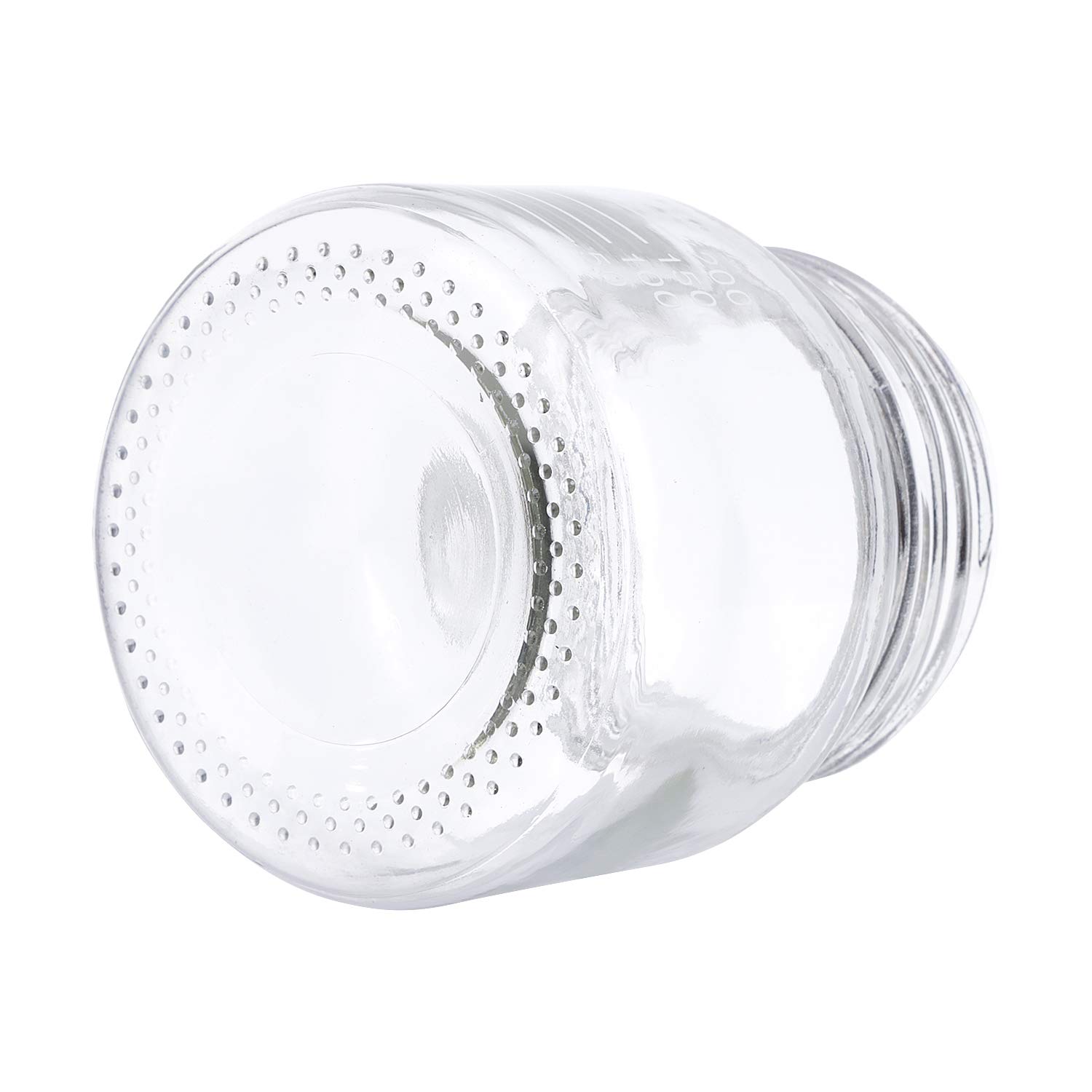 Pyrex - Paquete de 6 botellas de vidrio redondas graduadas de boca ancha de 250 ml con tapón de rosca de polipropileno naranja GL80