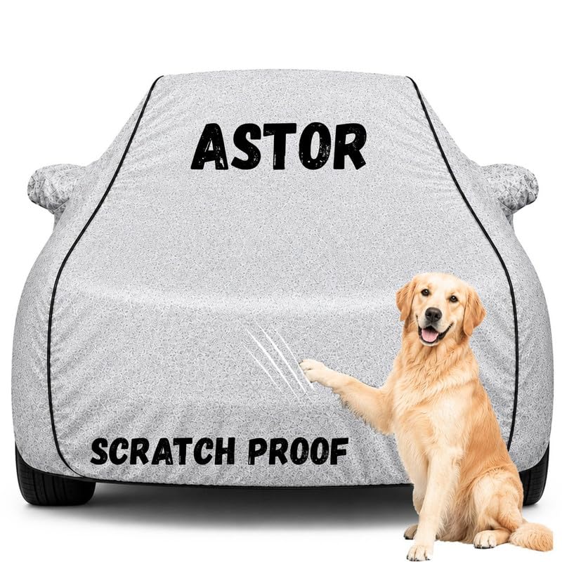 Image of Pure Fabric Silver 100% Waterproof Astor Car Cover | Polyester Car Body Cover for Rain & Sun | UV Protection, Dustproof, Scratch Resistant, Windproof, Heat Resistant, Custom Fit