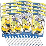 Minions: 'The Rise of Gru' Imagine Ink Coloring Book Set - Bundle of 12 No-Mess Minions Coloring Book Party Favor Supplies