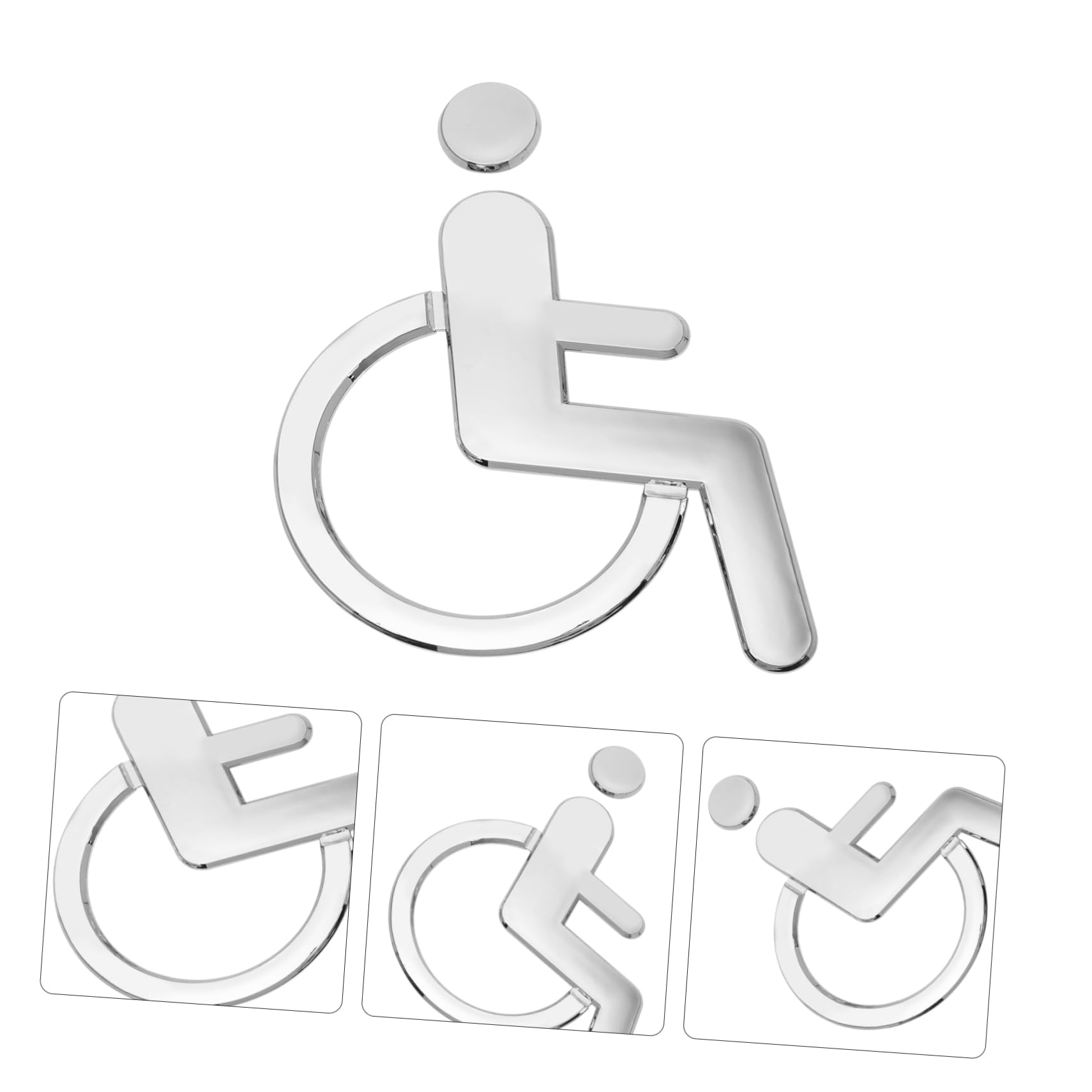 5 Piezas de Señal de Baño Accesible para Discapacitados en Plástico Abs Fácil Instalación Elegante Y Práctico.