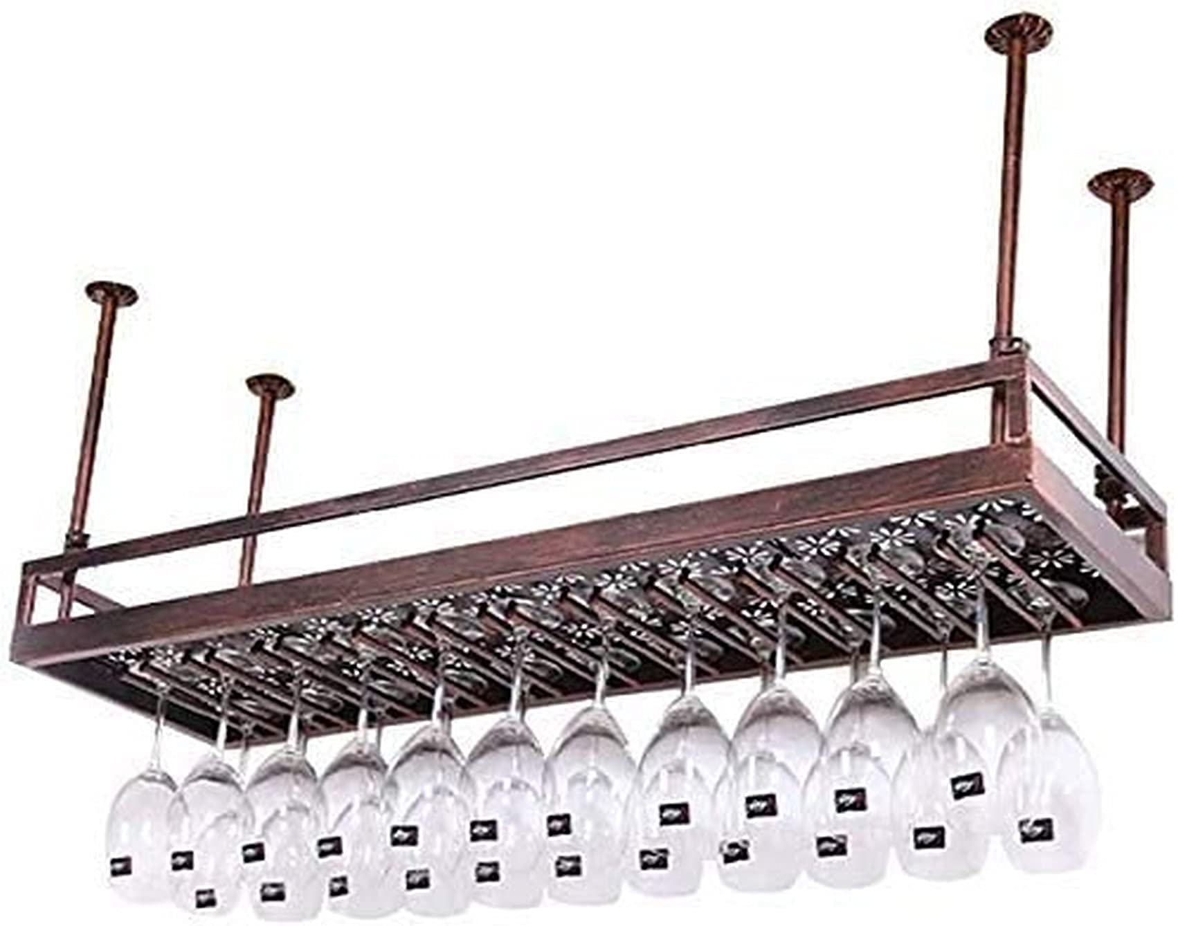 Soporte para Vino de Techo con Estilo Simple y Acabado de Hierro Premium