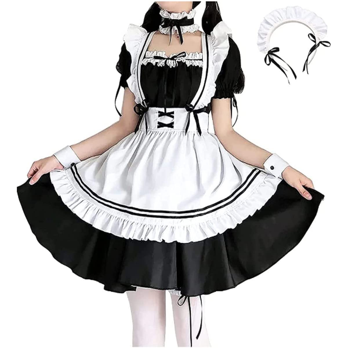 Amazon.co.jp: [ANONIE] メイド服 コスプレ仮装 初心者 セット