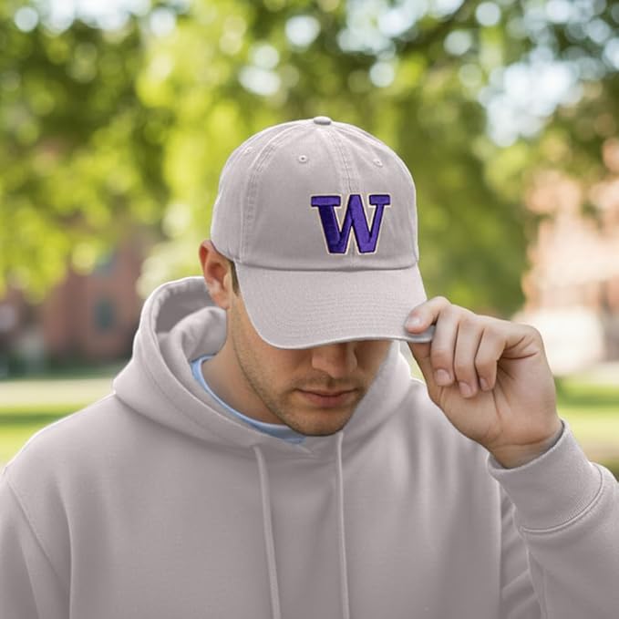 Gorra ajustable con logo bordado de University of Washington miniatura 5