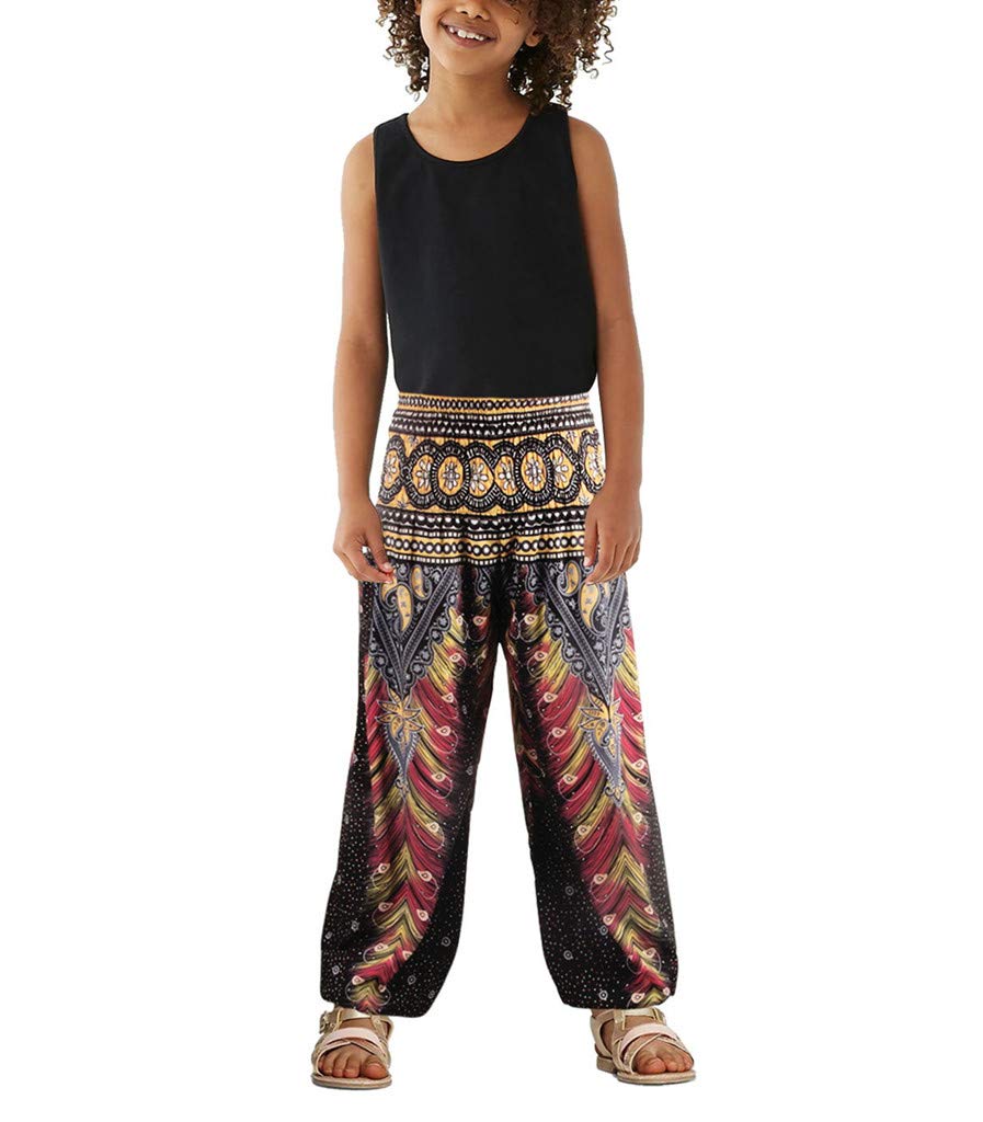 Missfamo Mom & Daughter 3D Printed Boho Yoga Pants Loose Hippie Harem Baggy Workout Trouser for Women Girls