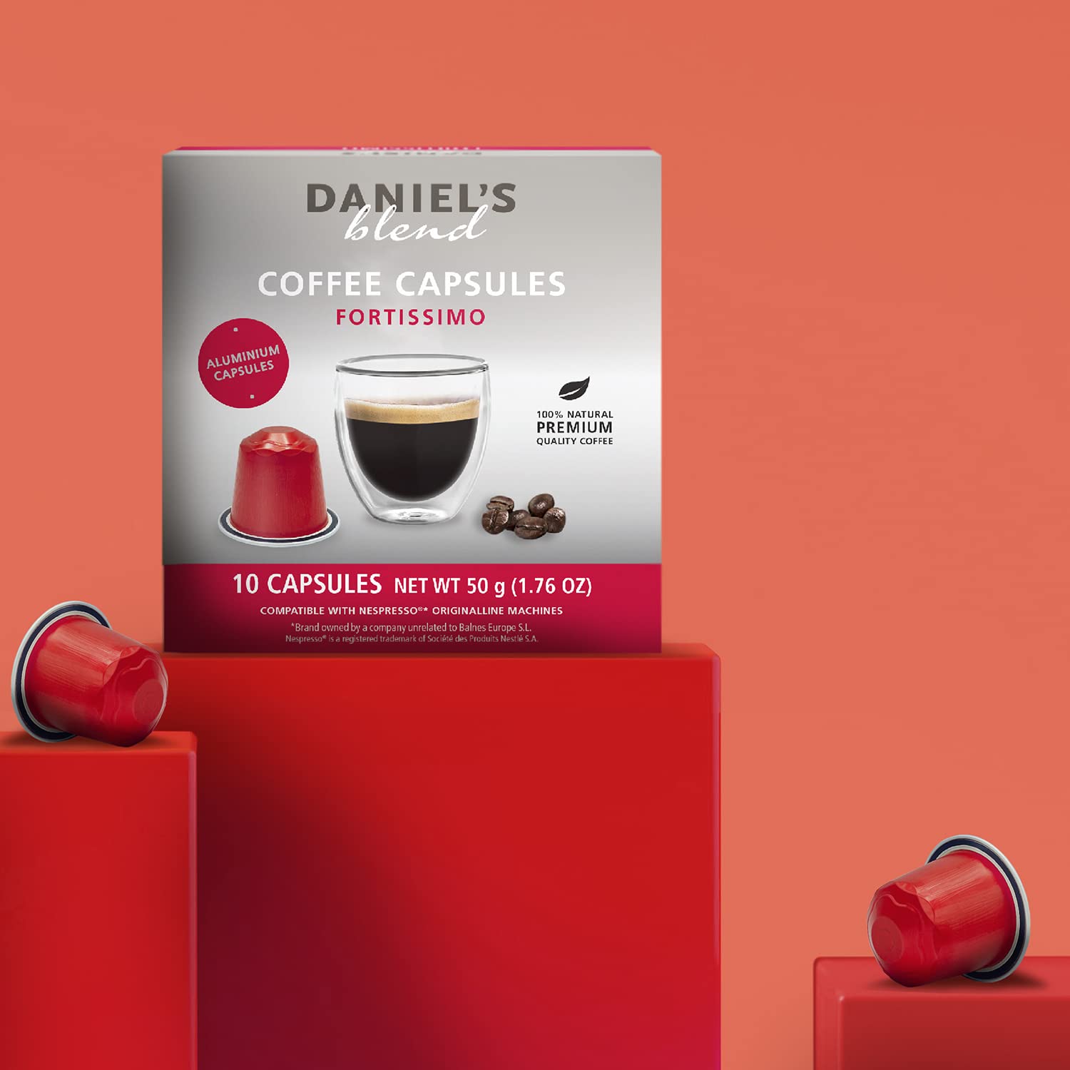 Daniels Blend Espresso Aluminum Capsules Compatible with Nespresso