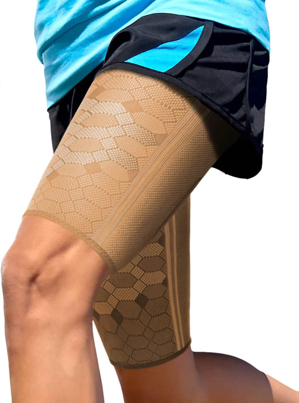 Sparthos Thigh Compression Sleeves (Pair) โ Quad and Hamstring Support โ Upper Leg Sleeves for Men and Women โ Made from Innovative Breathable Elastic Blend โ Anti SlipOEKO-TEX STANDARD 100