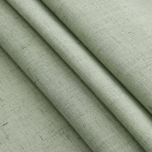 Image of Sheer Light Sage Linen Curtains 72 Inch Length for Living Room Lightweight Door Drapes 2 Panels Set for Kids Bedroom Light Filtering Back Tab Rod Pocket Curtain for Kitchen Protect Privacy 52x72.