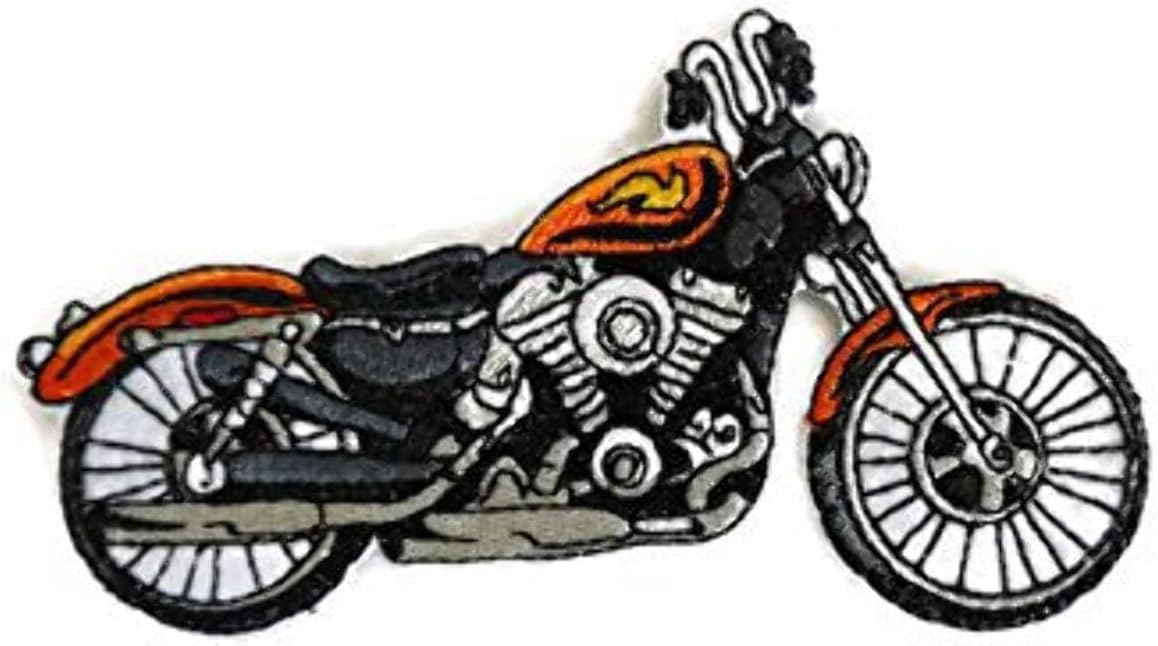 Hot Rods on a Canvas Beautiful Bikers Patch Collection [Hot Red ] [American Automobile History in Embroidery] Embroidered Iron On/Sew Patch [6.53" x4.65"] Made in USA
