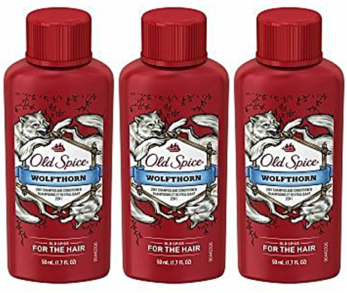 Old Spice WOLFTHORN 2 in 1 Shampoo & Conditioner Travel 1.7 oz- 3 Pack