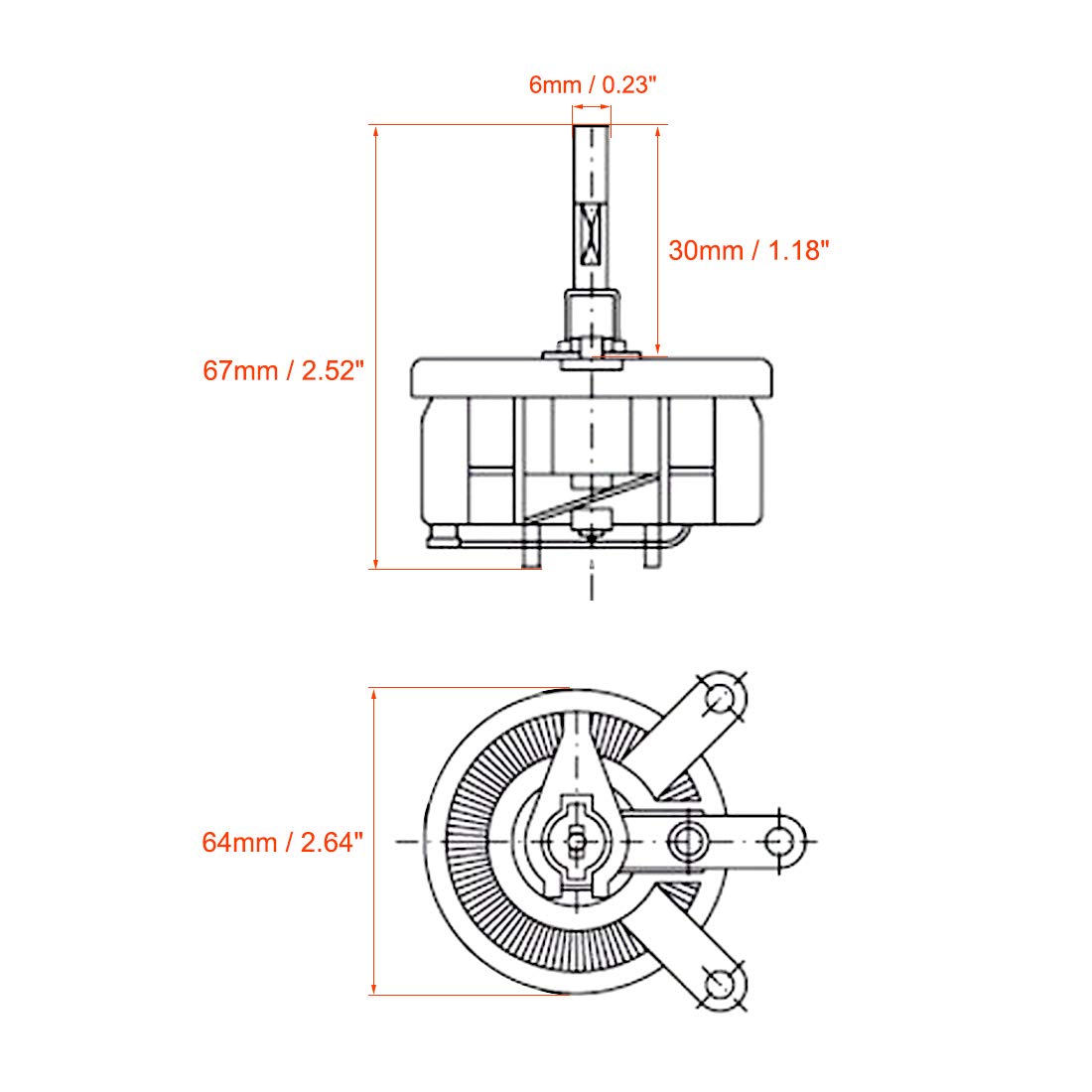 uxcell 50W 200R Ohm Wirewound Ceramic Potentiometer Variable Rheostat Resistor with Knob