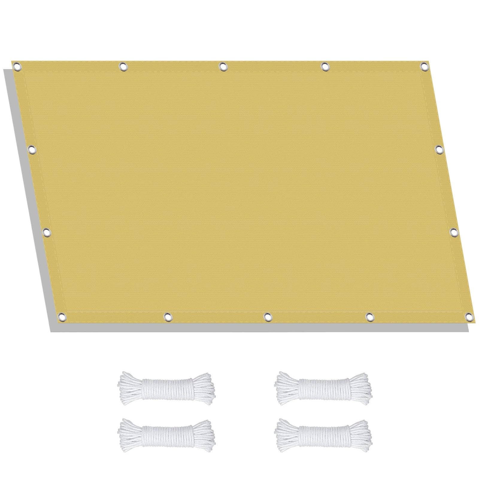 Voile d'ombrage rectangulaire jaune sable pour aménager votre terrasse