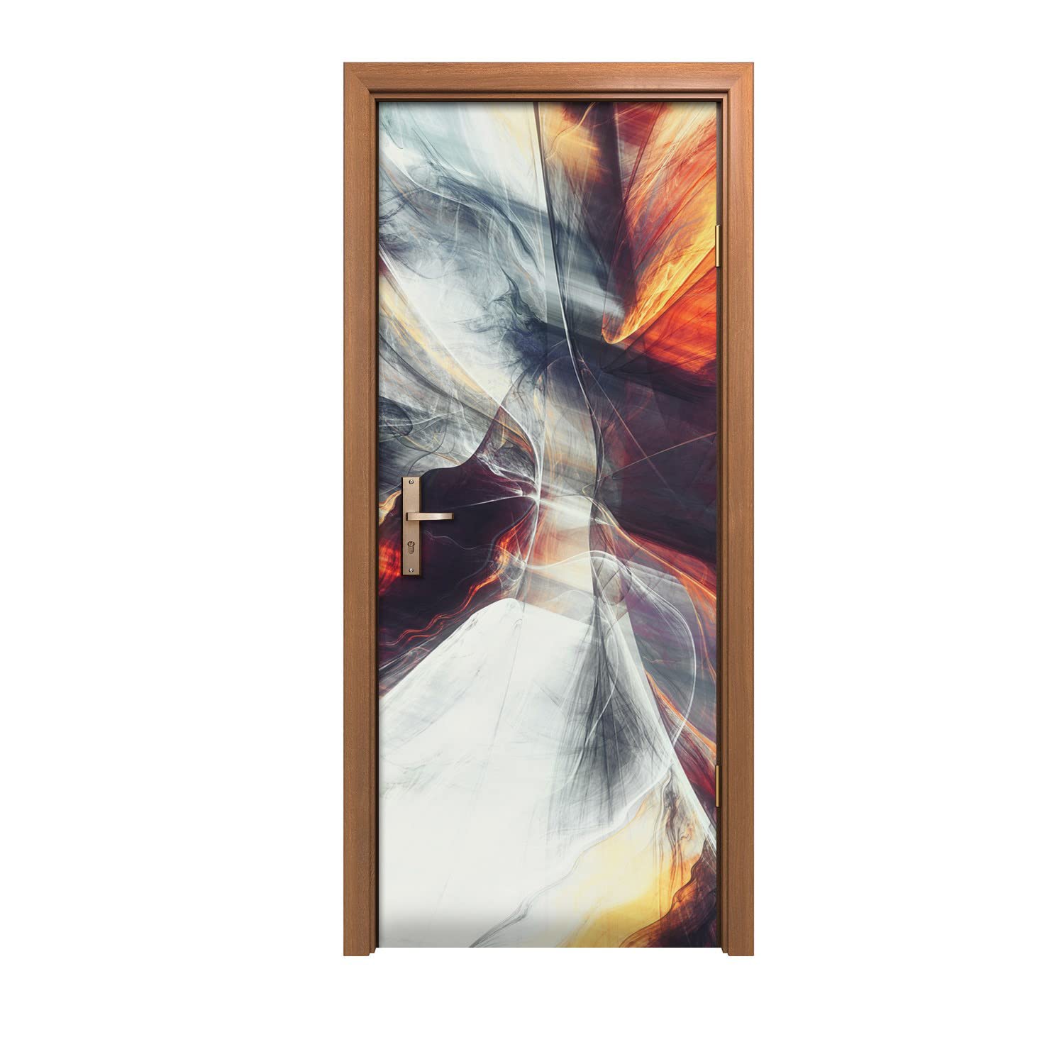 Autocollant de porte 90x200cm décor fumée graphique pour mur