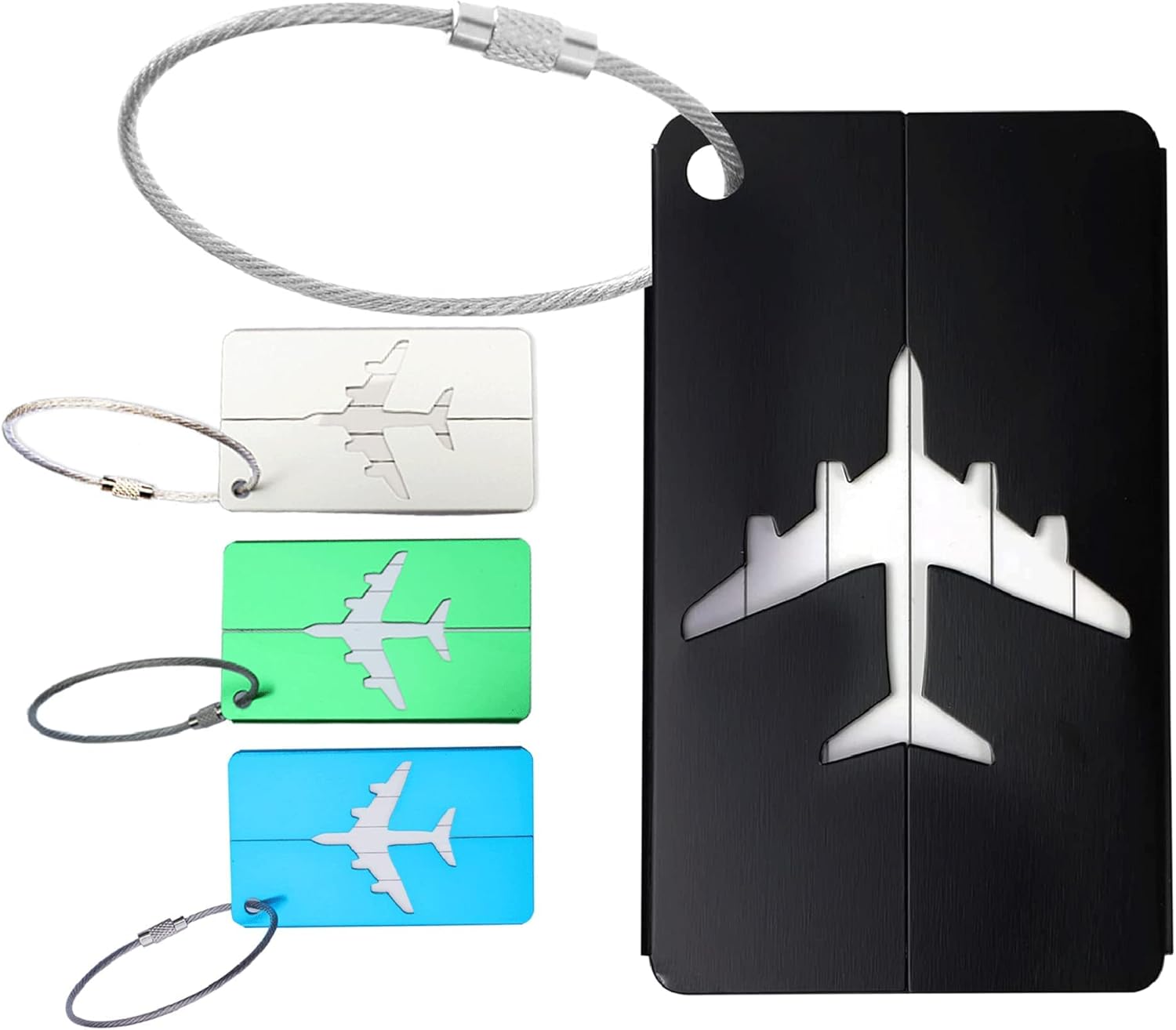 4er Set Kofferanhänger Mit Adressschild - Leder Namensschilder Für Reisegepäck