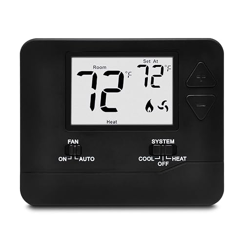 ELECTECK 1 Heat/1 Cool Digital Thermostat Black