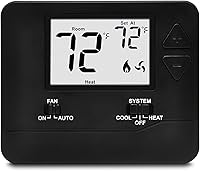 Vista 1 de ELECTECK Termostato digital no programable para el hogar, hasta 1 calor/1 frío con pantalla LCD grande, compatible con sistema eléctrico de una sola