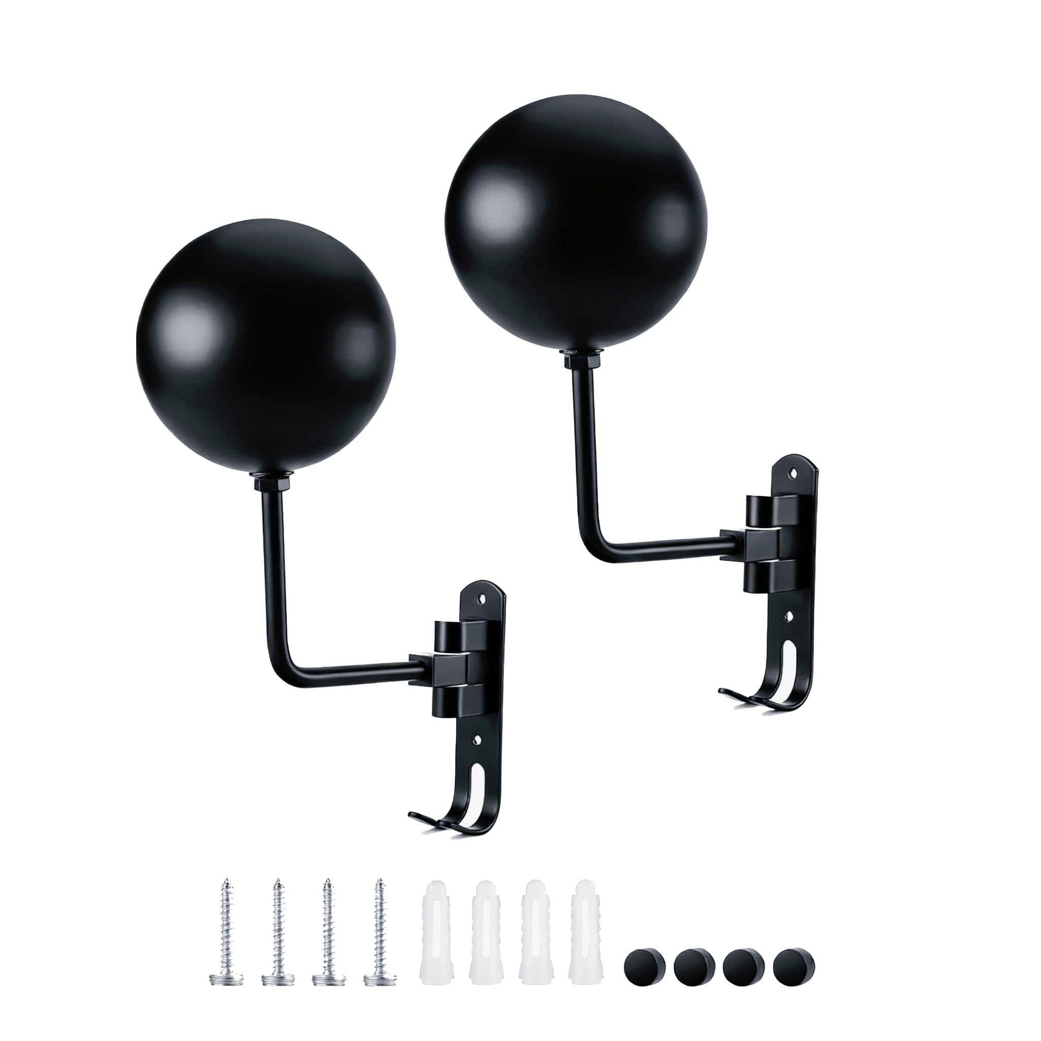Motorcycle Helmet Holder, 180° Rotating Metal Helmet Hanger, Motorcycle Helmet Display Stand, Helmet Rack with Double Hooks for Bike Coats, Caps, Sportswear, Hats & Motorcycle Gear (2 Pack)