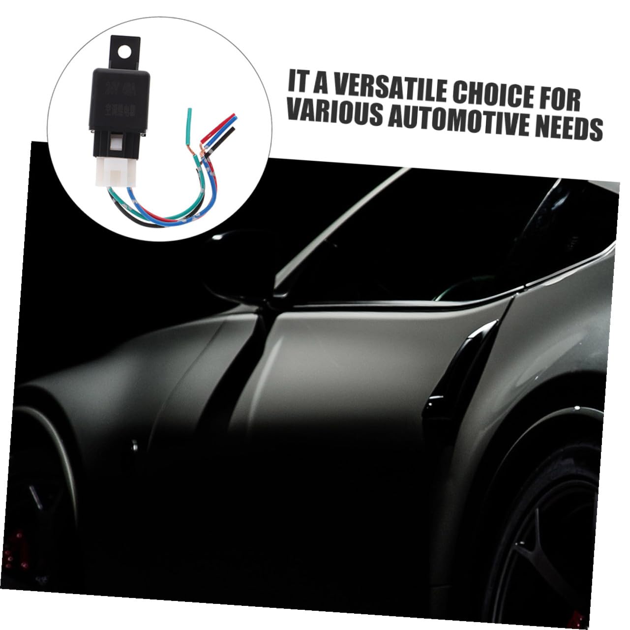 NUOBESTY 2pcs 4-pin Automotive Electrical Relay Black Abs Material Stable Current Transmission and High Efficiency Suitable for Vehicle Ac Replacement Random Color