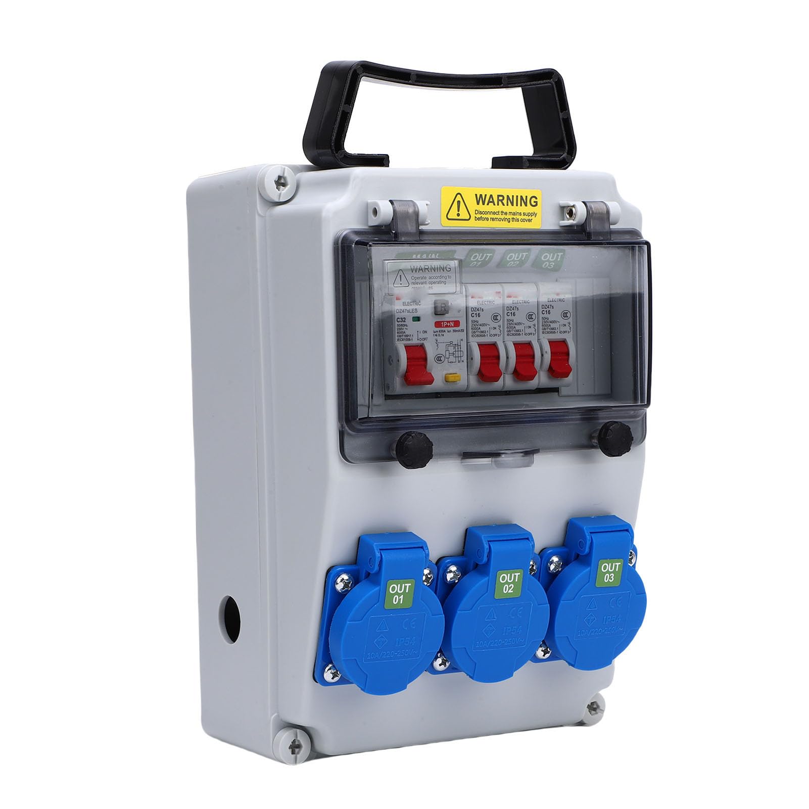 Walfront Caja Eléctrica del Disyuntor a Prueba de Agua para los Emplazamientos de la Construcción de las Fábricas IP44-67 Material Industrial de la PC de la Prueba del Impacto de la Caja