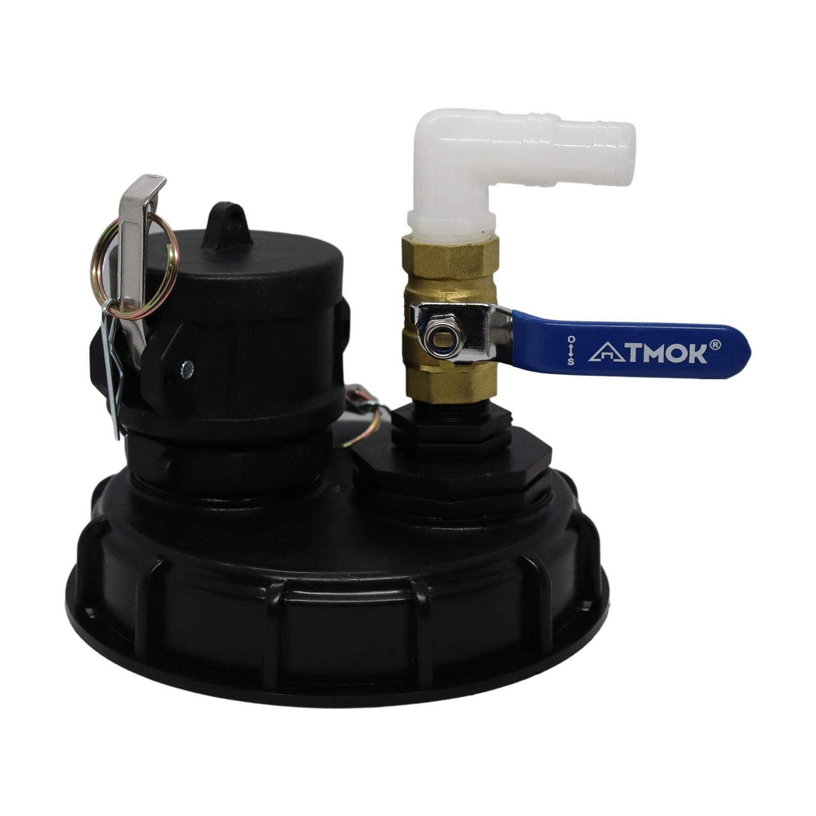 IBC adapter zbiornika tonowego, adapter IBC Tote zbiornik na wod? adapter w? ?a ogrodowego IBC pokrywa pokrywy zbiornika pokrywa z 90-stopniowym ?okciem profesjonalny w? ? cz? ?ci kranu z zaworem