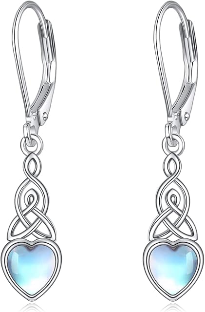 YFN Sterling Silver Celtic Knot Dangle Earrings Good Luck Irish Celtic Knot Vintage Dangles for Women