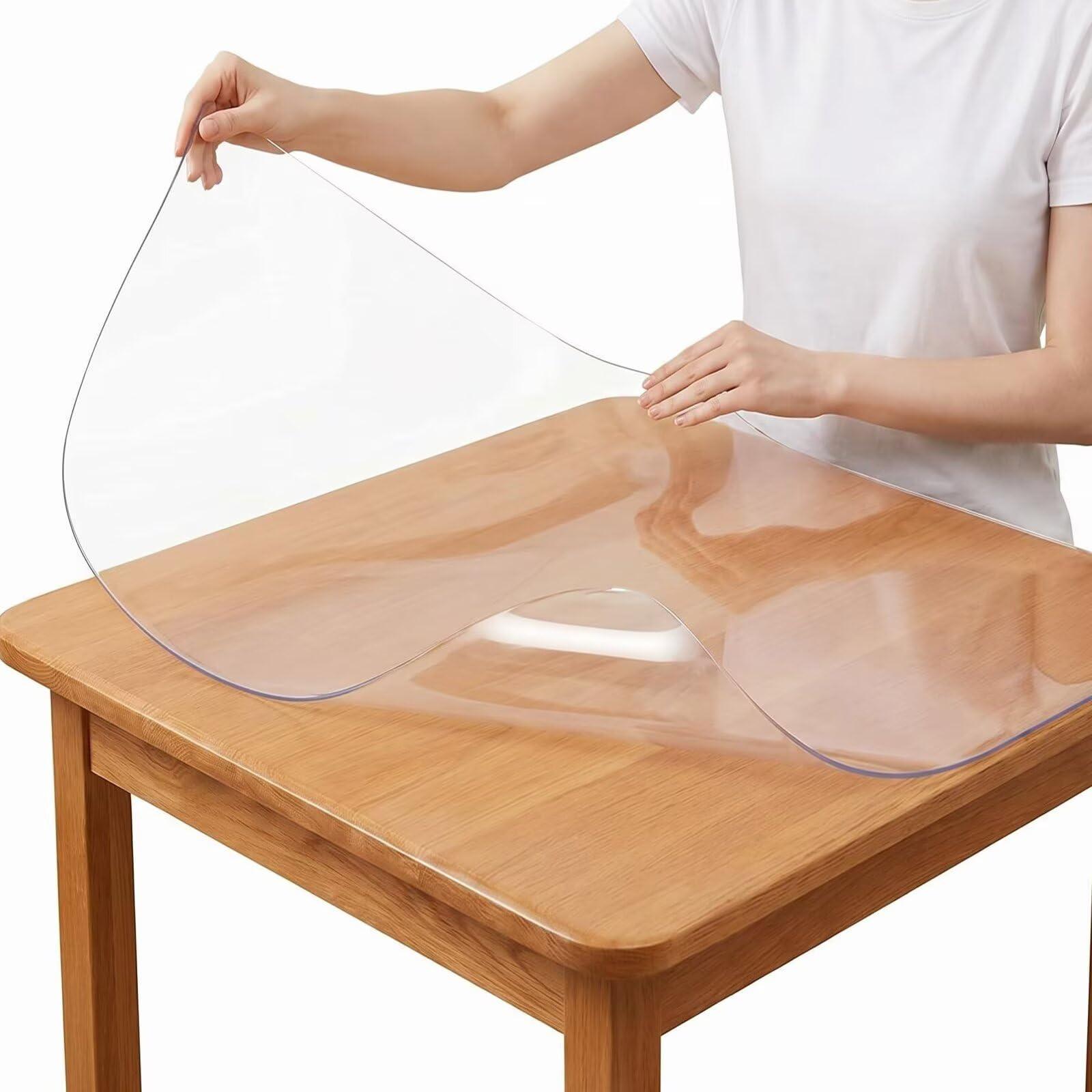 Tovaglia trasparente da tavolo 91.4 x 119.4cm oleorepellente | 1.0mm banco di lavoro impermeabile trasparente, lavabile, coperchio di protezione in PVC trasparente